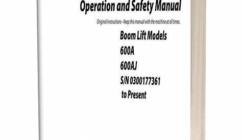 Jlg 600a & 600aj Operation & Safety Manual