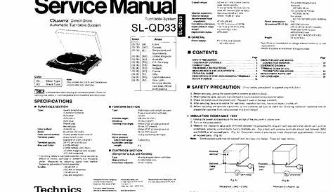 TECHNICS SL-QD33 Service Manual download, schematics, eeprom, repair