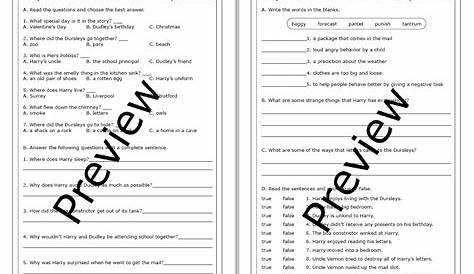 harry potter and the sorcerer's stone worksheets