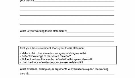 13 Best Images of Thesis Statement Worksheet Middle School - Thesis