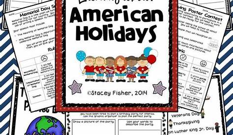 American Holidays-MLK Jr. Day, Presidents Day, Memorial Day, and Many