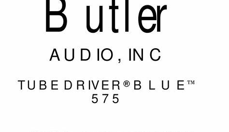 butler tube driver blue 2250 owner's information