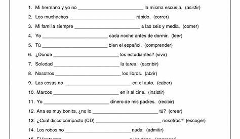 spanish grammar worksheets