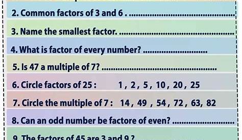 Worksheets_Class 5_Factors | Factors and multiples, Math methods, Math
