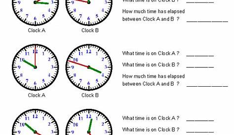 Elapsed Time Worksheets to Print for Kids | Activity Shelter