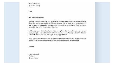 7+ Contract Cancellation Letter Templates - Google Docs, MS Word, Pages