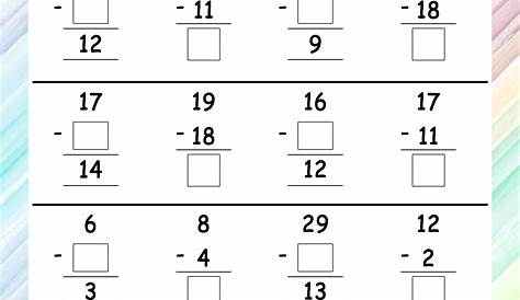 Fill the missing numbers - Math Worksheets - MathsDiary.com
