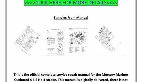 Mercury 6hp 4 stroke owners manual - United States tutorials Working Guide