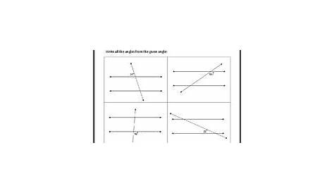 Parallel Lines and Transversals Worksheet Worksheet for 10th Grade