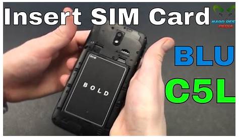 BLU C5L Insert The SIM Card - YouTube