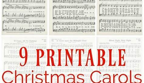 Christmas music ornaments and free printable Christmas carols