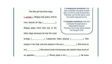compound sentences exercises with answers pdf
