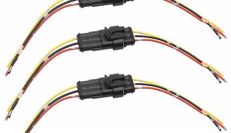 3pcs DC12V 3 Pin Car Sealed Waterproof Electrical Wire Connectors