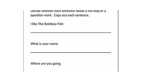 Literacy punctuation KS1 sentences worksheet resource set bundle