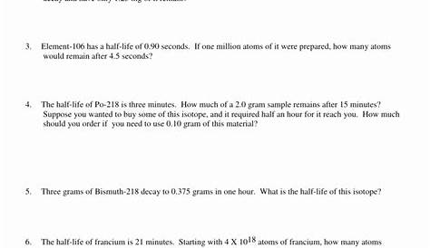 50 Radioactive Decay Worksheet Answers