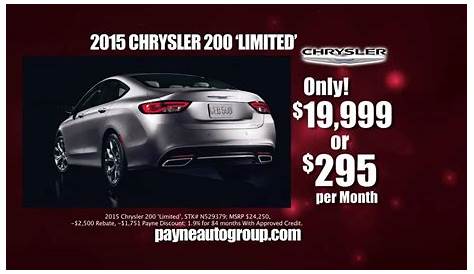 2015 Chrysler 200 Limited $295/mo | Payne Rio Grande City Chrysler