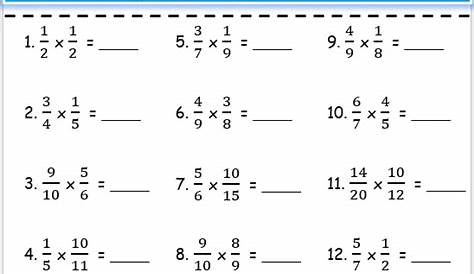 multiplying fractions worksheet with answers