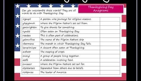 Thanksgiving Day Anagram Puzzle | Teaching Resources