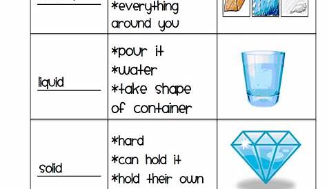 state of matter worksheets