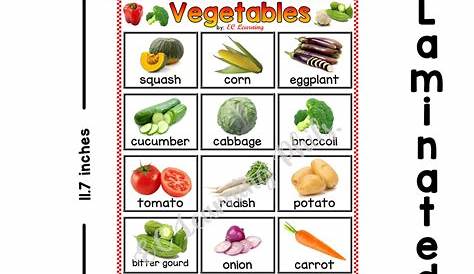 vegetable chart for preschool