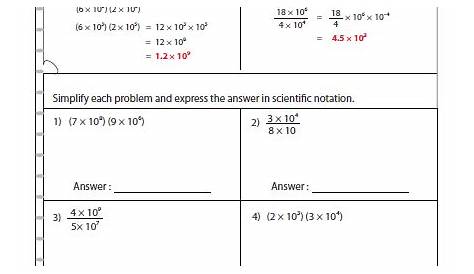 scientific notation worksheet and answers