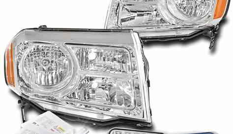 For 2012-2015 Honda Pilot Chrome Halogen Headlight +Bumper Blue LED DRL