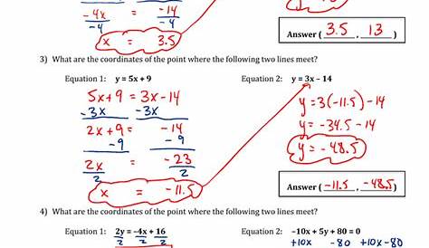 Answers to worksheet 10 - Mr. Maag - Grade 9 Math