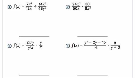 Multiplying and Dividing Rational Expressions Worksheets - Math Monks