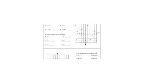 Ordered Pairs and Coordinate Plane Worksheets