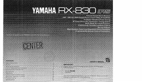 yamaha rx 330 owner's manual