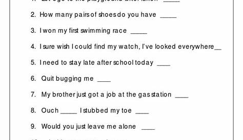 punctuation worksheets with answers