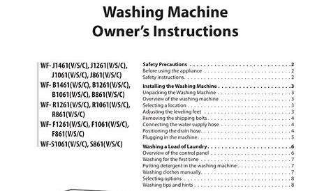 Electrolux Washer Owners Manual Pdf : Samsung Wf F1061 Washing Machine