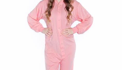 Big Feet Pajamas Adult Soft Pink Jersey Knit One Piece Footy