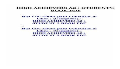 achievers a2 workbook answers pdf