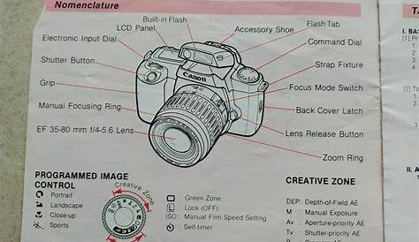CANON EOS 1000F SLR 35mm CAMERA OWNERS INSTRUCTION MANUAL -CANON-from