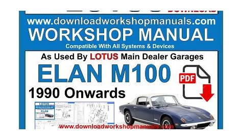 Lotus Elan M100 Workshop Repair Manual