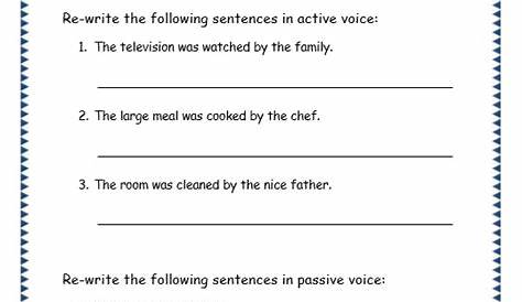 Grade 3 Grammar Topic 3: Active Passive Voice Worksheets - Lets Share
