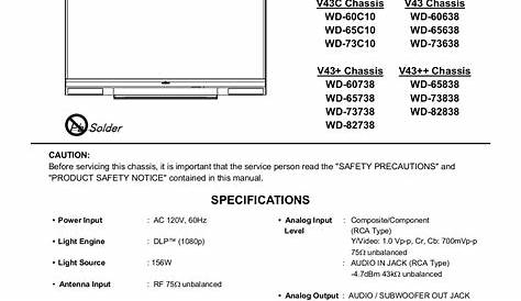 PDF manual for Mitsubishi TV WD-82738