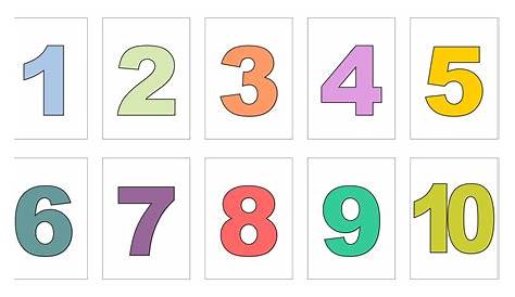 Large Printable Number Cards 1-10 | Printable numbers, Number