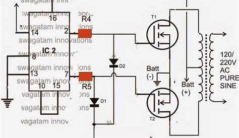 IC 556 Pure Sine Wave Inverter Circuit | Homemade Circuit Projects