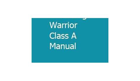 winnebago 1997 warrior owner's manual