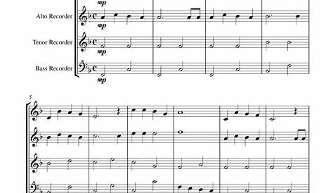 Free Jingle Bells sheet music for recorder quartet - High-Quality