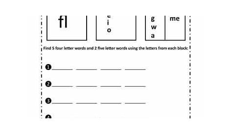 fl blend Word Building Worksheets