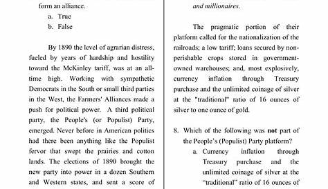 populist party worksheet pdf