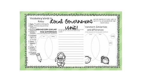 local government worksheet 3rd grade