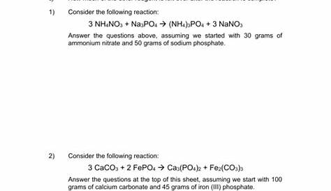 limiting reagents 2 chemsheets answers