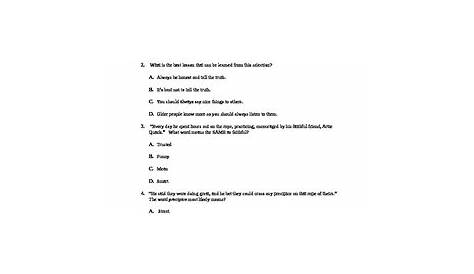 FSA Test Practice Reading Quiz/Assessment by Teacher Third Grade