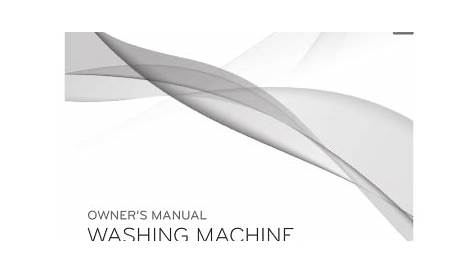 WASHING MACHINE OWNER’S MANUAL | Manualzz