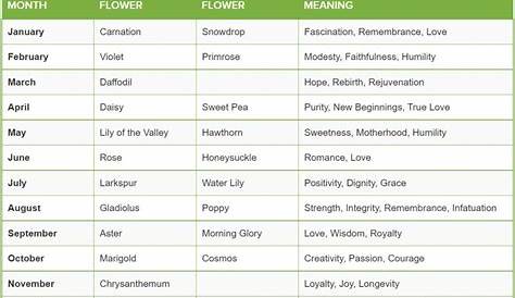 Birth Month Flowers Chart - The Complete Guide About Birth Flowers