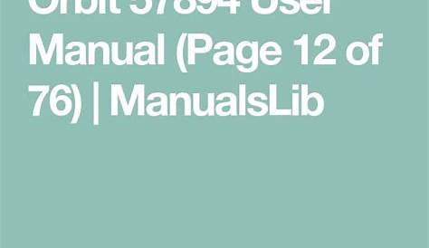 Orbit 57894 User Manual